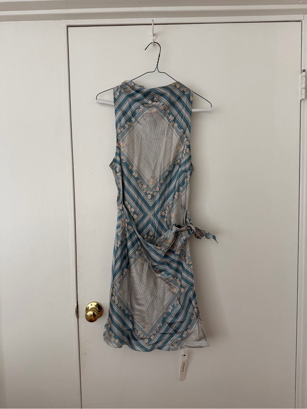 REFORMATION STELLIANA SILK DRESS BARDOT